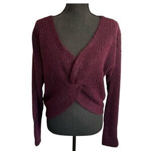 Express Small reversible knit sweater, purple (plum)